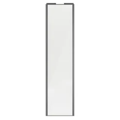Porte de placard coulissante blanc brillant profil gris GoodHome Arius H. 248,5 x L. 62.2 cm + amortisseurs