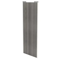 Porte de placard coulissante effet chêne grisé profil blanc GoodHome Arius H. 248,5 x L. 92.2 cm + amortisseurs