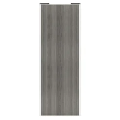 Porte de placard coulissante effet chêne grisé profil blanc GoodHome Arius H. 248,5 x L. 92.2 cm + amortisseurs