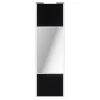 Porte de placard coulissante avec miroir noir mat profil blanc GoodHome Arius H. 248,5 x L. 77.2 cm + amortisseurs