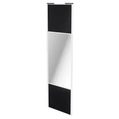 Porte de placard coulissante avec miroir noir mat profil blanc GoodHome Arius H. 248,5 x L. 77.2 cm + amortisseurs