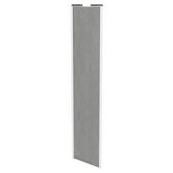 Porte de placard coulissante béton profil blanc GoodHome Arius H. 248,5 x L. 62.2 cm + amortisseurs