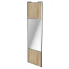 Porte de placard coulissante avec miroir effet chêne brut profil gris GoodHome Arius H. 248,5 x L. 77.2 cm + amortisseurs