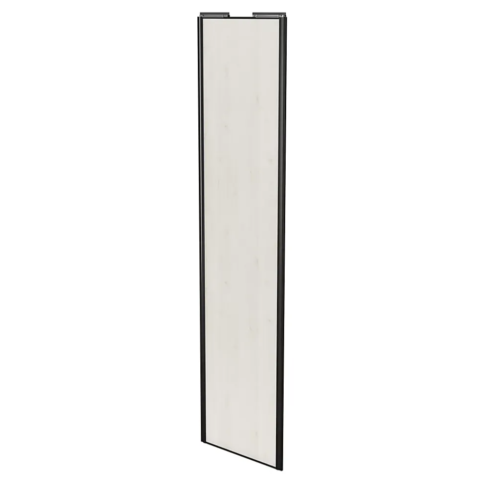 Porte de placard coulissante bois nordique profil noir GoodHome Arius H. 248,5 x L. 62.2 cm + amortisseurs