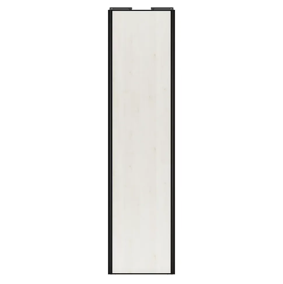 Porte de placard coulissante bois nordique profil noir GoodHome Arius H. 248,5 x L. 62.2 cm + amortisseurs