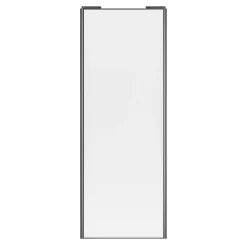 Porte de placard coulissante blanc profil gris GoodHome Arius H. 248,5 x L. 92.2 cm + amortisseurs