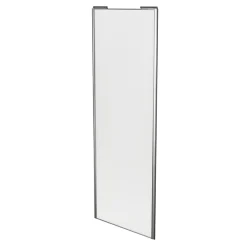Porte de placard coulissante blanc profil gris GoodHome Arius H. 248,5 x L. 92.2 cm + amortisseurs