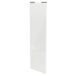 Porte de placard coulissante blanc brillant profil blanc GoodHome Arius H. 248,5 x L. 77.2 cm + amortisseurs