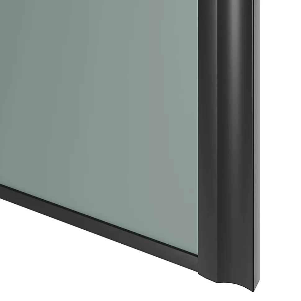 Porte de placard coulissante atelier vert de gris profil noir GoodHome Arius H. 248,5 x L. 76.2 cm + amortisseurs