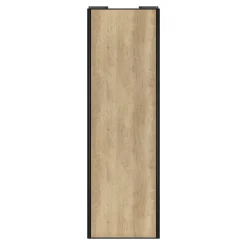 Porte de placard coulissante effet chêne brut profil noir GoodHome Arius H. 248,5 x L. 77.2 cm + amortisseurs