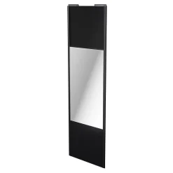 Porte de placard coulissante avec miroir noir mat profil noir GoodHome Arius H. 248,5 x L. 77.2 cm + amortisseurs
