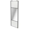 Porte de placard coulissante avec miroir blanc brillant profil noir GoodHome Arius H. 248,5 x L. 92.2 cm + amortisseurs