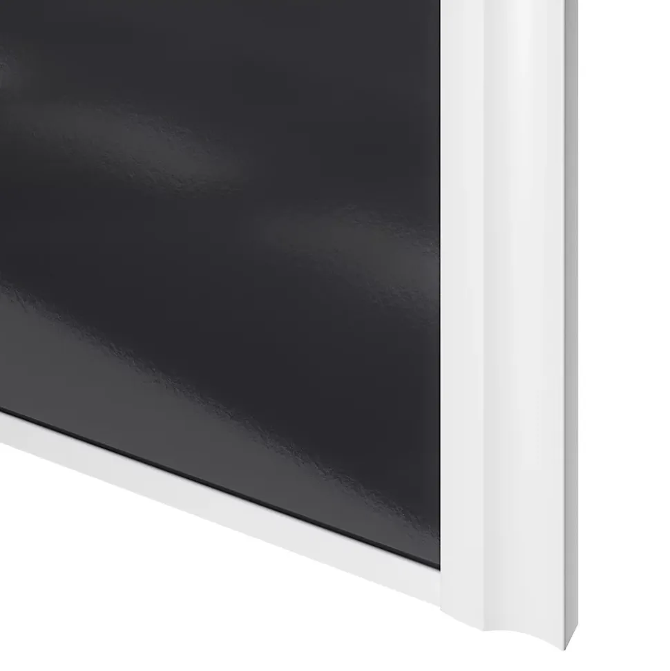 Porte de placard coulissante atelier noir profil blanc GoodHome Arius H. 248,5 x L. 76.2 cm + amortisseurs