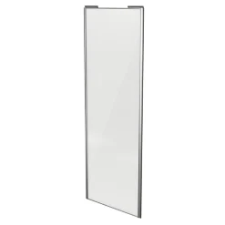 Porte de placard coulissante blanc brillant profil gris GoodHome Arius H. 248,5 x L. 92.2 cm + amortisseurs