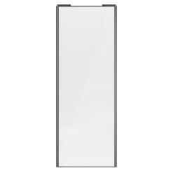 Porte de placard coulissante blanc brillant profil gris GoodHome Arius H. 248,5 x L. 92.2 cm + amortisseurs