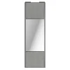 Porte de placard coulissante avec miroir béton profil gris GoodHome Arius H. 248,5 x L. 77.2 cm + amortisseurs