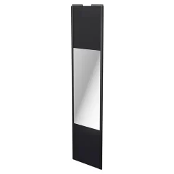 Porte de placard coulissante avec miroir noir profil noir GoodHome Arius H. 248,5 x L. 62.2 cm + amortisseurs
