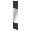 Porte de placard coulissante avec miroir gris foncé mat profil blanc GoodHome Arius H. 248,5 x L. 62.2 cm + amortisseurs