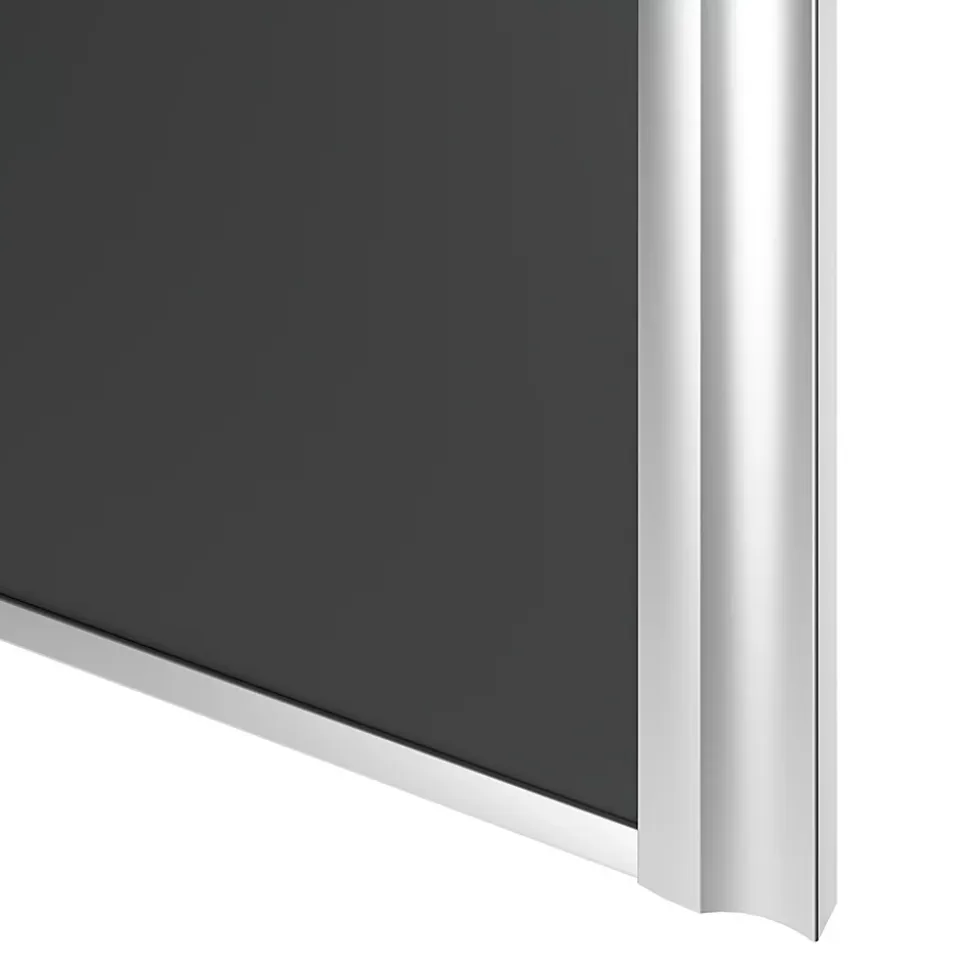 Porte de placard coulissante atelier gris foncé mat profil gris GoodHome Arius H. 248,5 x L. 61.2 cm + amortisseurs