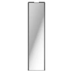 Porte de placard coulissante miroir profil gris GoodHome Arius H. 248,5 x L. 62.2 cm + amortisseurs