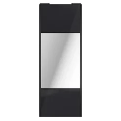 Porte de placard coulissante avec miroir noir profil noir GoodHome Arius H. 248,5 x L. 92.2 cm + amortisseurs
