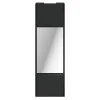 Porte de placard coulissante avec miroir anthracite profil noir GoodHome Arius H. 248,5 x L. 77.2 cm + amortisseurs