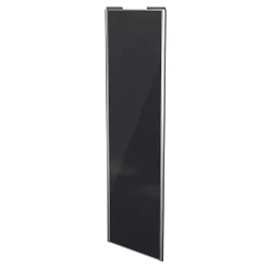 Porte de placard coulissante noir profil gris GoodHome Arius H. 248,5 x L. 77.2 cm + amortisseurs