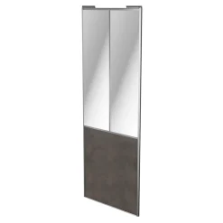 Porte de placard coulissante atelier gris antique profil gris GoodHome Arius H. 248,5 x L. 91.2 cm + amortisseurs