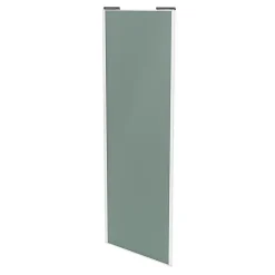 Porte de placard coulissante vert de gris profil blanc GoodHome Arius H. 248,5 x L. 92.2 cm + amortisseurs