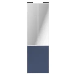 Porte de placard coulissante atelier bleu profil blanc GoodHome Arius H. 248,5 x L. 76.2 cm + amortisseurs