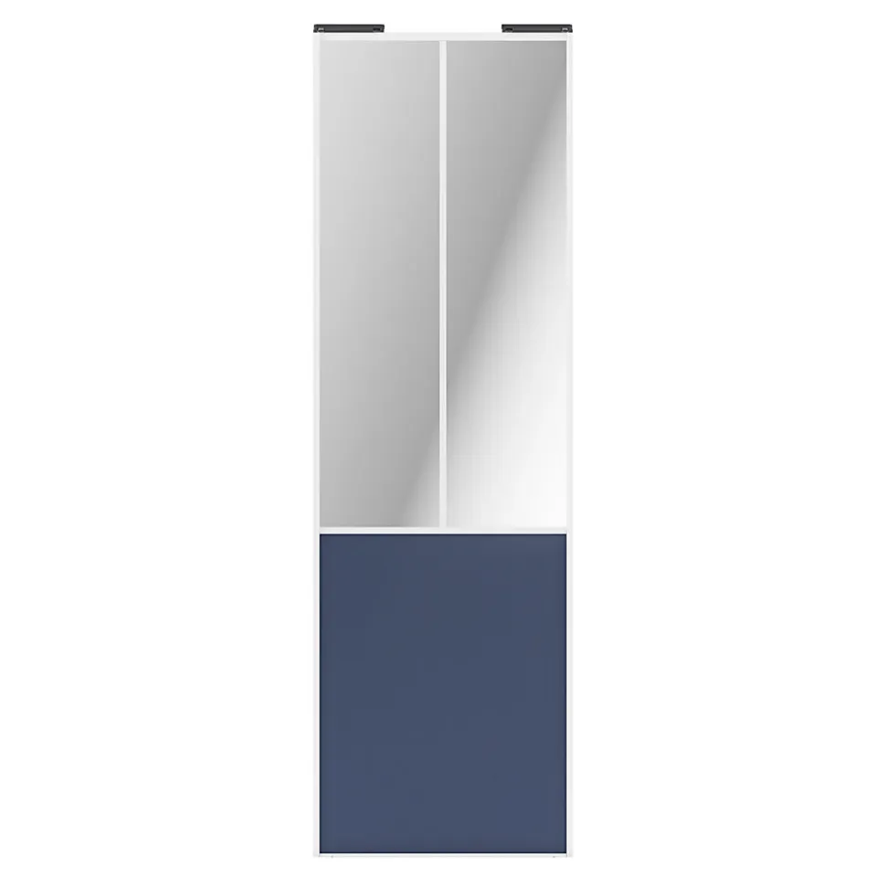 Porte de placard coulissante atelier bleu profil blanc GoodHome Arius H. 248,5 x L. 76.2 cm + amortisseurs