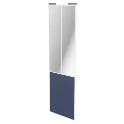 Porte de placard coulissante atelier bleu profil blanc GoodHome Arius H. 248,5 x L. 76.2 cm + amortisseurs