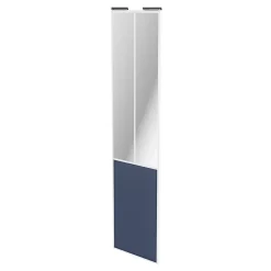 Porte de placard coulissante atelier bleu profil blanc GoodHome Arius H. 248,5 x L. 61.2 cm + amortisseurs