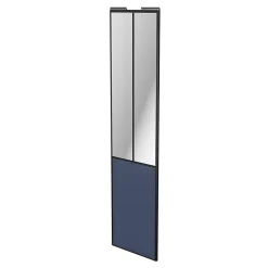 Porte de placard coulissante atelier bleu profil noir GoodHome Arius H. 248,5 x L. 61.2 cm + amortisseurs
