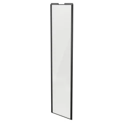 Porte de placard coulissante blanc profil noir brillant GoodHome Arius H. 248,5 x L. 62.2 cm + amortisseurs