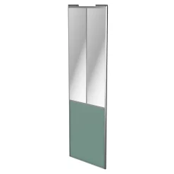 Porte de placard coulissante atelier vert de gris profil gris GoodHome Arius H. 248,5 x L. 76.2 cm + amortisseurs