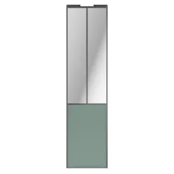 Porte de placard coulissante atelier vert de gris profil gris GoodHome Arius H. 248,5 x L. 61.2 cm + amortisseurs