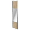 Porte de placard coulissante avec miroir effet chêne brut profil gris GoodHome Arius H. 248,5 x L. 62.2 cm + amortisseurs