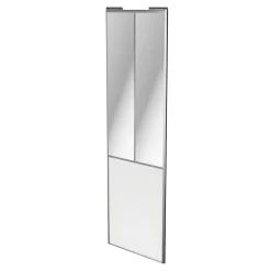 Porte de placard coulissante atelier blanc profil gris GoodHome Arius H. 248,5 x L. 76.2 cm + amortisseurs