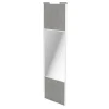 Porte de placard coulissante avec miroir béton profil blanc GoodHome Arius H. 248,5 x L. 77.2 cm + amortisseurs