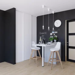 Porte de placard coulissante blanc profil blanc GoodHome Arius H. 248,5 x L. 62.2 cm + amortisseurs