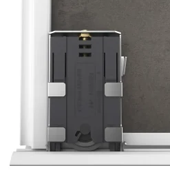 Porte de placard coulissante atelier gris antique profil blanc GoodHome Arius H. 248,5 x L. 91.2 cm + amortisseurs