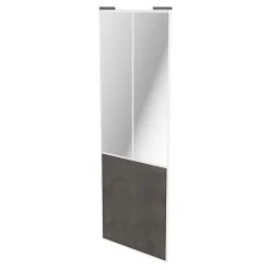 Porte de placard coulissante atelier gris antique profil blanc GoodHome Arius H. 248,5 x L. 91.2 cm + amortisseurs