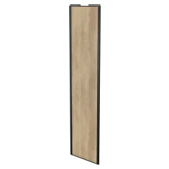 Porte de placard coulissante effet chêne brut profil noir GoodHome Arius H. 248,5 x L. 62.2 cm + amortisseurs