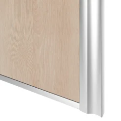 Porte de placard coulissante atelier effet chêne clair profil gris GoodHome Arius H. 248,5 x L. 91.2 cm + amortisseurs