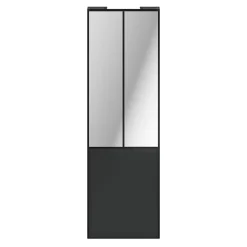 Porte de placard coulissante atelier gris anthracite profil noir GoodHome Arius H. 248,5 x L. 76.2 cm + amortisseurs
