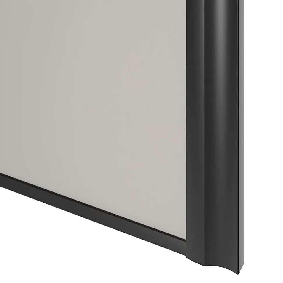 Porte de placard coulissante atelier gris clair mat profil noir GoodHome Arius H. 248,5 x L. 91.2 cm + amortisseurs
