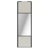 Porte de placard coulissante avec miroir gris clair mat profil noir GoodHome Arius H. 248,5 x L. 77.2 cm + amortisseurs
