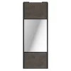 Porte de placard coulissante avec miroir gris antique profil noir GoodHome Arius H. 248,5 x L. 92.2 cm + amortisseurs