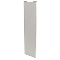 Porte de placard coulissante gris clair mat profil blanc GoodHome Arius H. 248,5 x L. 77.2 cm + amortisseurs